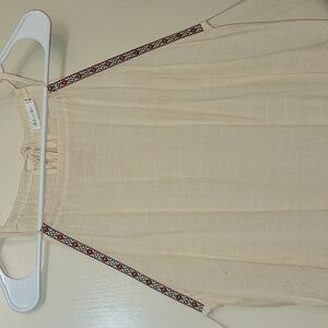 Cream Halter Blouse with Patterned Straps